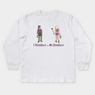 Climber vs #climber Kids Long Sleeve T-Shirt